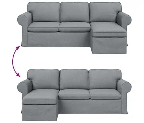 Dīvāns Gaiši Pelēks 215 X 138 X 80 Cm Metāls Vidaxl