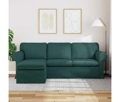 Dīvāns Tumši Zaļš 215 X 138 X 80 Cm Metāls Vidaxl