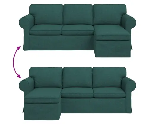 Dīvāns Tumši Zaļš 215 X 138 X 80 Cm Metāls Vidaxl