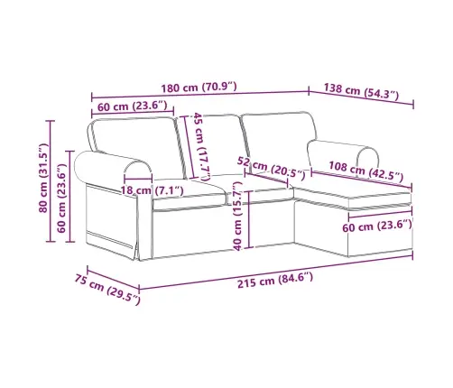 Dīvāns Tumši Zaļš 215 X 138 X 80 Cm Metāls Vidaxl