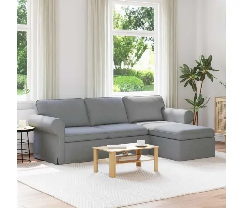 Sofa 210Cm Šviesiai Pilka Metalas