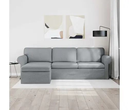 Sofa 210Cm Šviesiai Pilka Metalas