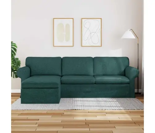 Dīvāns Tumši Zaļš 215 X 138 X 80 Cm Metāls Vidaxl