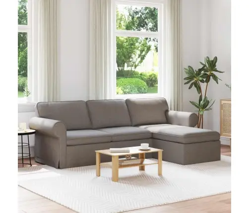 Diivan Pruunikashall 215 X 138 X 80 Cm Kangas