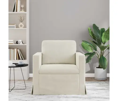 Dīvāns Krēmkrāsa Vispārējās Izmēri: 78 X 78 X 80 Cm (P X D X A) Vidaxl