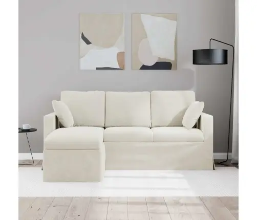 Dīvāns Krēmkrāsa Vidaxl