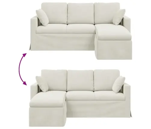 Dīvāns Krēmkrāsa Vidaxl