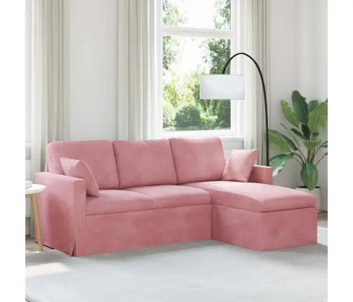 Sofa Rožinė 198 X 134 X 80 Cm Aksomas