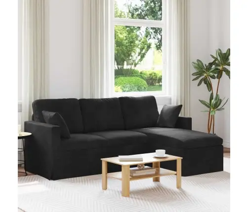 Dīvāns Melna Vispārējās Izmēri: 198 X 134 X 80 Cm (P X D X A) Vidaxl