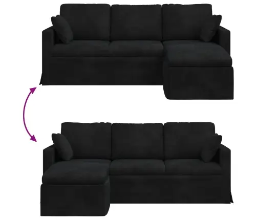 Dīvāns Melna Vispārējās Izmēri: 198 X 134 X 80 Cm (P X D X A) Vidaxl