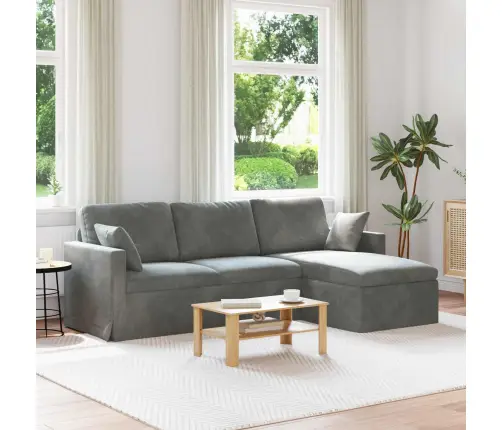 Sofa Tamsiai Pilka 198 X 134 X 80 Cm Aksomas