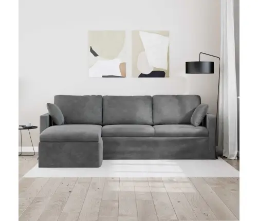 Sofa Tamsiai Pilka 198 X 134 X 80 Cm Aksomas