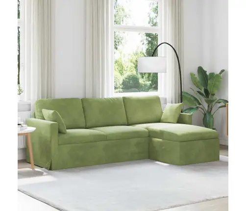 Sofa Šviesiai Žalia 198 X 134 X 80 Cm Aksomas