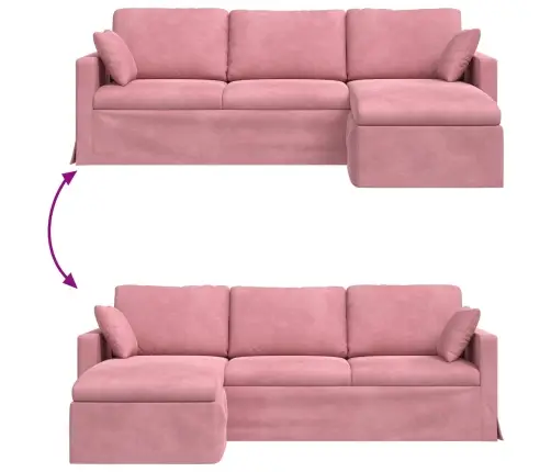 Dīvāns Rozā Vispārējās Izmēri: 228 X 134 X 80 Cm (P X D X A) Vidaxl