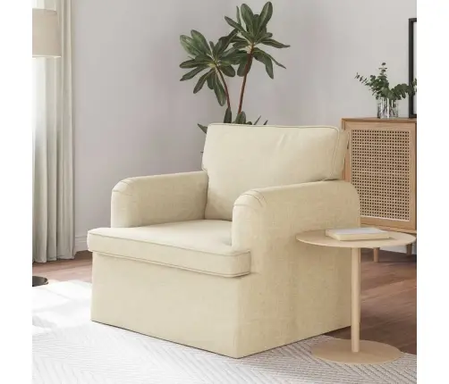 Dīvāns Krēmkrāsa 142 X 80 X 85 Cm Metāls Vidaxl