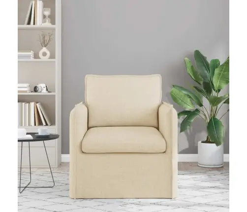 Dīvāns Krēmkrāsa 195 X 82 X 85 Cm Metāls Vidaxl