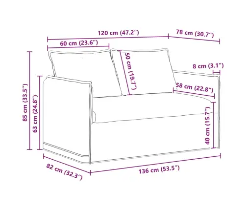 Diivan Tumehall 136 X 82 X 85 Cm Kangas