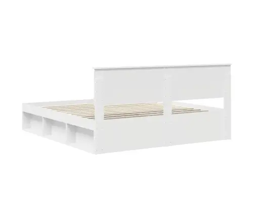 Lovos Rėmas Su Galvūgalio Balta 200 X 200 Cm Apdirbta Mediena