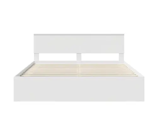 Lovos Rėmas Su Galvūgalio Balta 200 X 200 Cm Apdirbta Mediena