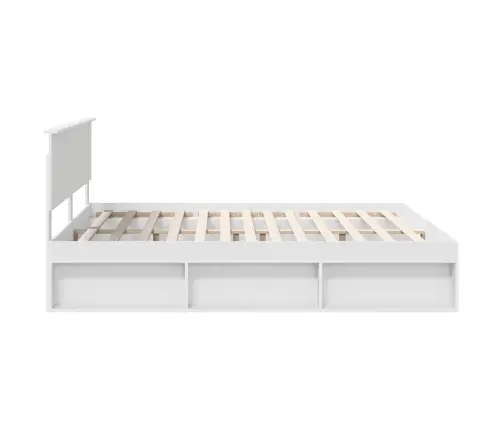 Lovos Rėmas Su Galvūgalio Balta 200 X 200 Cm Apdirbta Mediena