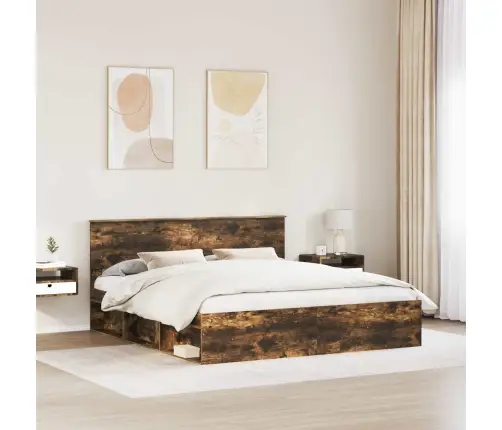 Lovos Rėmas Rūkyta Ąžuolas 200 X 200 Cm Apdirbta Mediena