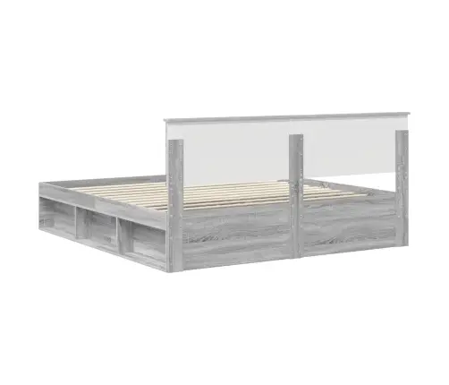 Lovos Rėmas Pilkas Sonoma 200 X 200 Cm Apdirbta Mediena