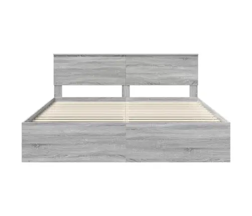 Lovos Rėmas Pilkas Sonoma 200 X 200 Cm Apdirbta Mediena