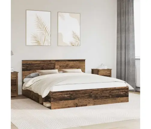 Gultas Rāmis Vecs Koks 200 X 200 Cm Inženierijas Koks Vidaxl