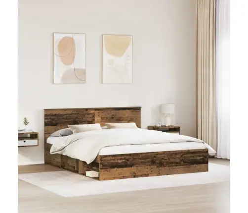 Gultas Rāmis Vecs Koks 200 X 200 Cm Inženierijas Koks Vidaxl