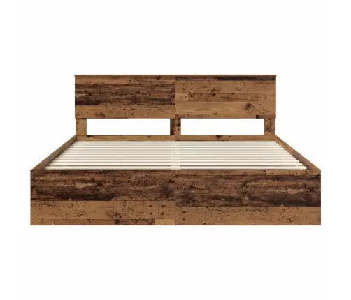 Gultas Rāmis Vecs Koks 200 X 200 Cm Inženierijas Koks Vidaxl