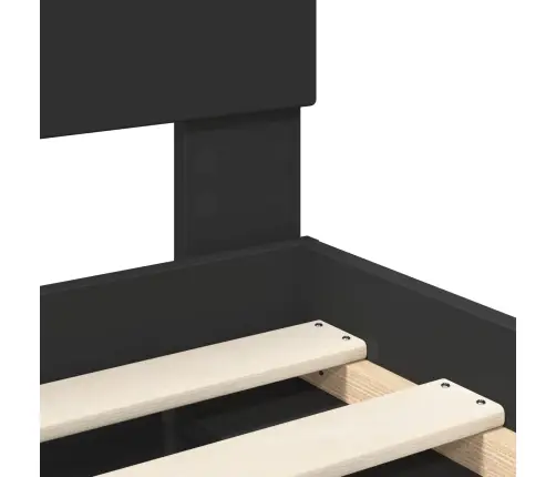 Gultas Rāmis Melna 180 X 200 Cm Inženierijas Koks Vidaxl