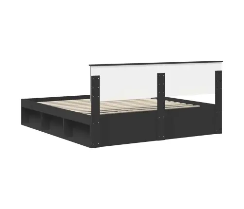 Gultas Rāmis Melna 180 X 200 Cm Inženierijas Koks Vidaxl