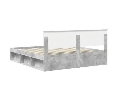 Gultas Rāmis Betons 180 X 200 Cm Inženierijas Koks Vidaxl