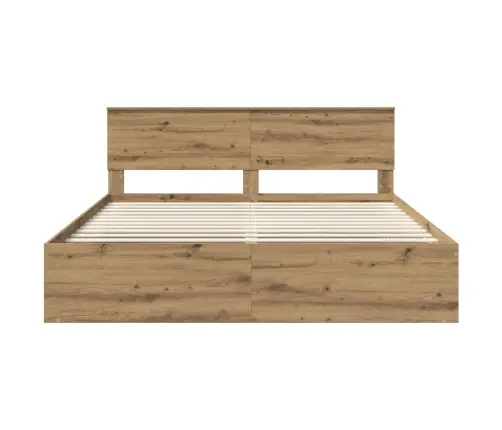 Gultas Rāmis Mākslīgā Ozola 180 X 200 Cm Inženierijas Koks Vidaxl