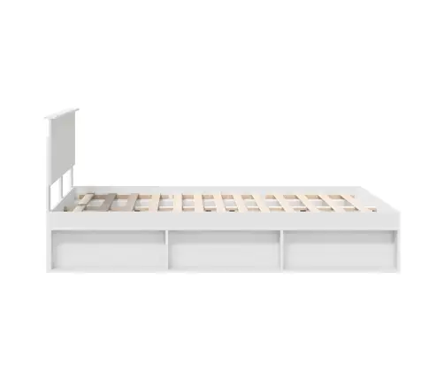 Voodi Raam Peaga Valge 160 X 200 Cm Tehispuit