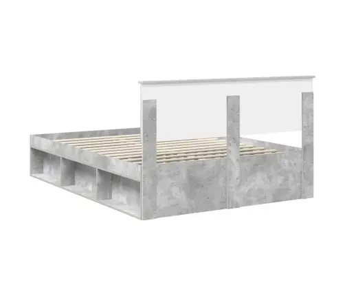 Gultas Rāmis Betons 160 X 200 Cm Inženierijas Koks Vidaxl