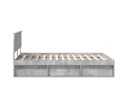 Gultas Rāmis Betons 160 X 200 Cm Inženierijas Koks Vidaxl