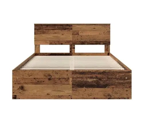 Gultas Rāmis Vecs Koks 160 X 200 Cm Inženierijas Koks Vidaxl