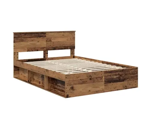 Gultas Rāmis Vecs Koks 150 X 200 Cm Inženierijas Koks Vidaxl