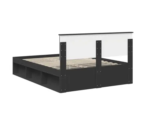 Voodi Raam Peaga Must 140 X 200 Cm Tehispuit