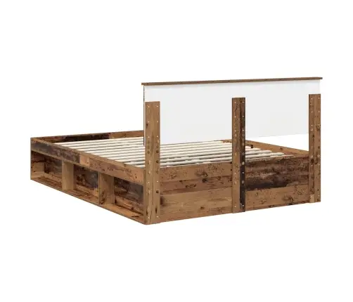 Voodi Raam Peaga Vana Puit 140 X 200 Cm Tehispuit