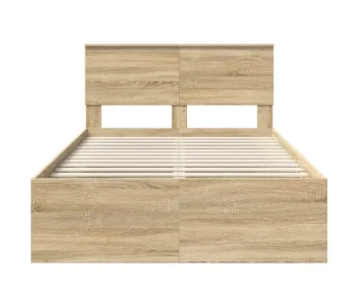 Voodi Raam Peaga Sonoma Tamm 135 X 190 Cm Tehispuit