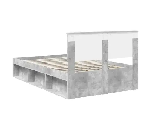 Voodi Raam Peaga Betoonhall 135 X 190 Cm Tehispuit