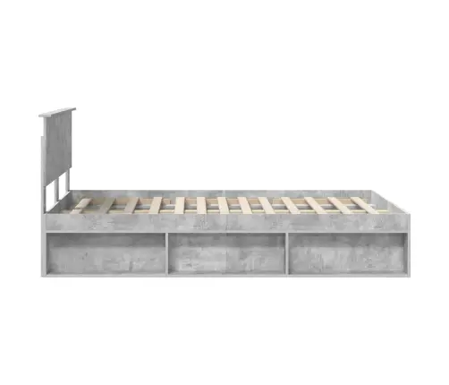 Voodi Raam Peaga Betoonhall 135 X 190 Cm Tehispuit