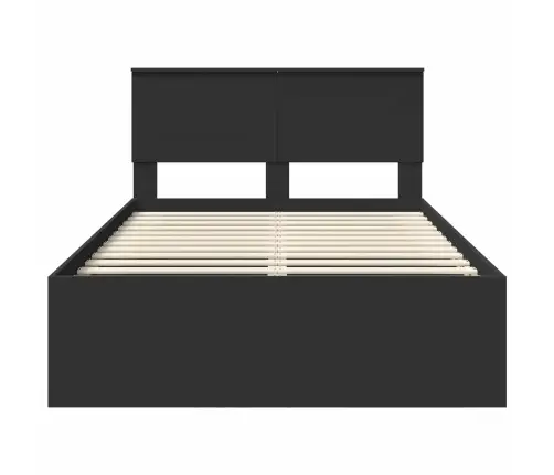 Gultas Rāmis Melna 120 X 190 Cm Inženierijas Koks Vidaxl