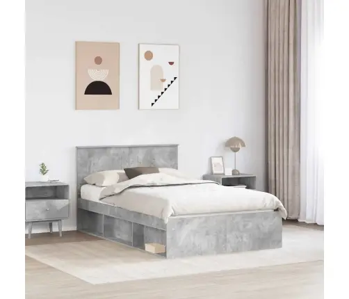 Voodi Raam Peaga Betoon 120 X 190 Cm Tehispuit