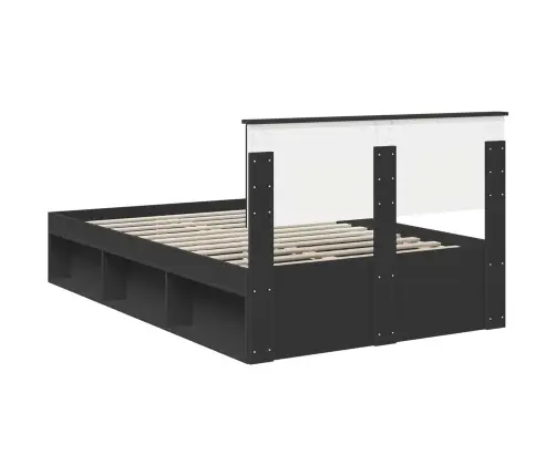 Gultas Rāmis Melna 120 X 200 Cm Inženierijas Koks Vidaxl