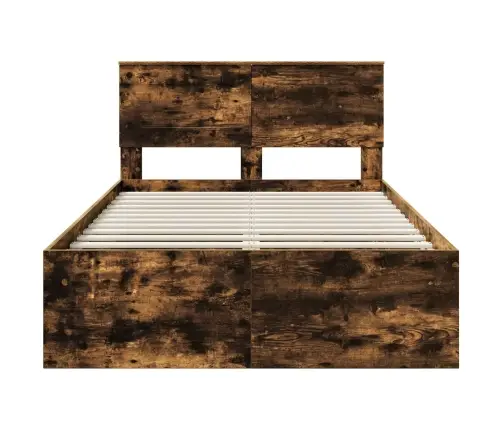 Gultas Rāmis Dūmaka Ozols 120 X 200 Cm Inženierijas Koks Vidaxl