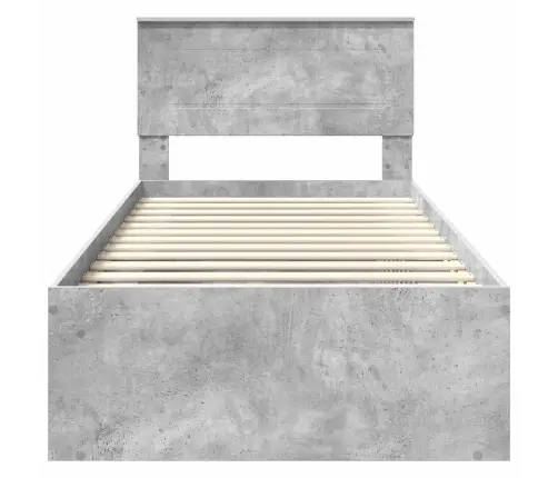 Lovos Rėmas Betono Pilka 100 X 200 Cm Apdirbta Mediena