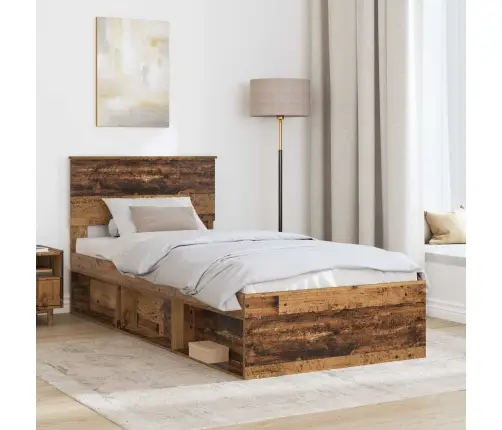 Gultas Rāmis Vecs Koks 100 X 200 Cm Inženierijas Koks Vidaxl